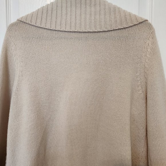 Kim Roger's Beige Cable Knit Sweater 2 Button Front Closure. Women's Size L - Picture 6 of 10